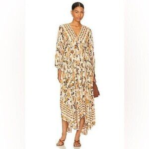 NWT FP Free People Rows of Roses Long Sleeve Bogo Maxi Dress Women’s EXTRA SMALL